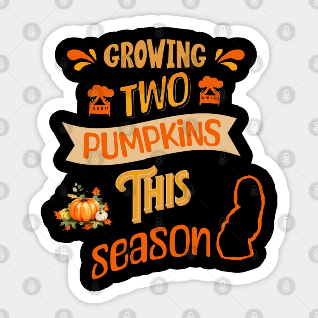 Growing Two Pumpkins This Season, Pregnancy Announcement Sticker by BirdsnStuff